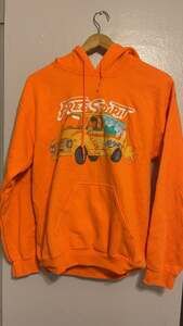 Free Spirit Orange Graphic Hoodie, Van and Driver Design